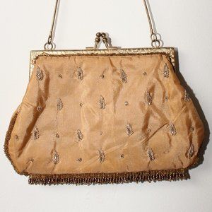 Vintage Style Beaded Purse Gold